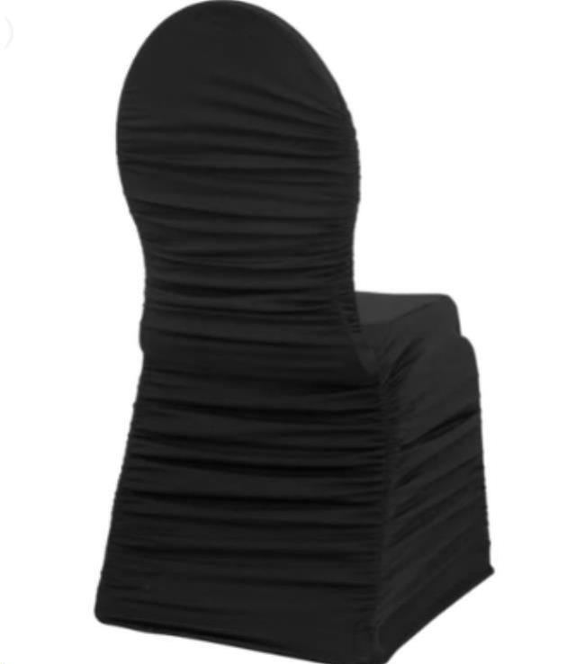 Where to find CHAIR COVER, BLACK RUCHED SPANDEX in New Orleans