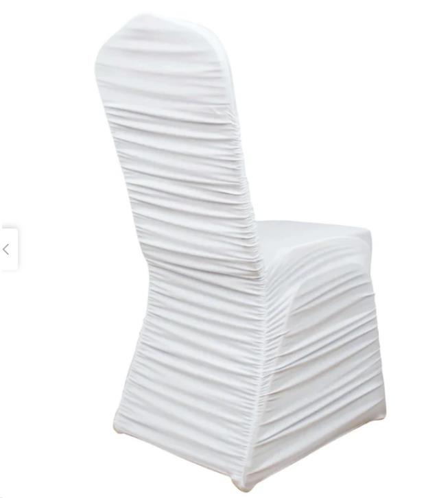 Where to find CHAIR COVER, WHITE RUCHED SPANDEX in New Orleans