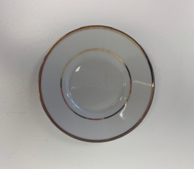Rental store for SAUCER, WHITE W  GOLD RIM DEMITASSE in New Orleans LA